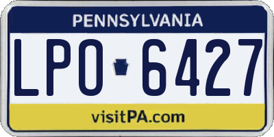 PA license plate LPO6427