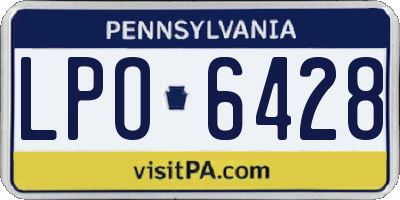 PA license plate LPO6428