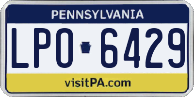 PA license plate LPO6429