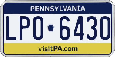 PA license plate LPO6430
