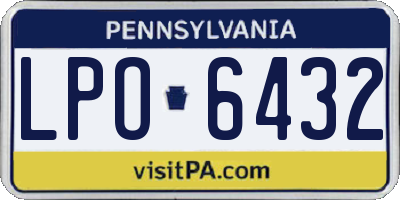 PA license plate LPO6432