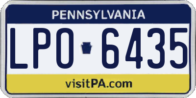 PA license plate LPO6435