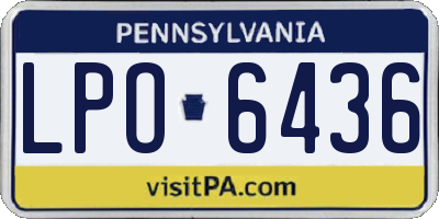 PA license plate LPO6436