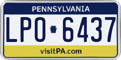 PA license plate LPO6437