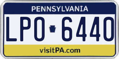 PA license plate LPO6440