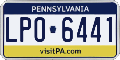 PA license plate LPO6441