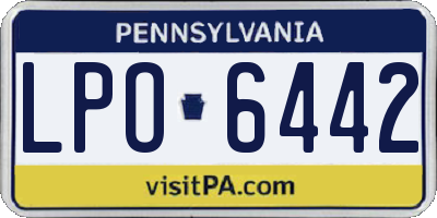 PA license plate LPO6442