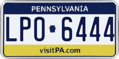 PA license plate LPO6444