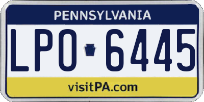 PA license plate LPO6445