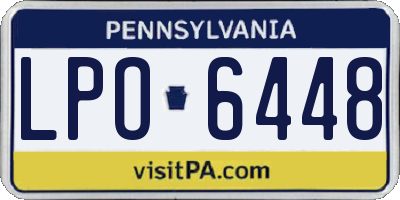 PA license plate LPO6448