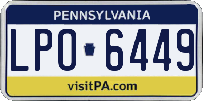PA license plate LPO6449