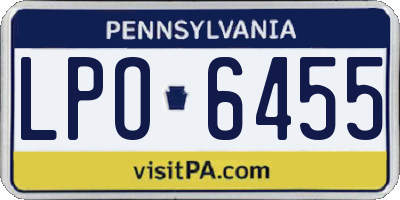 PA license plate LPO6455
