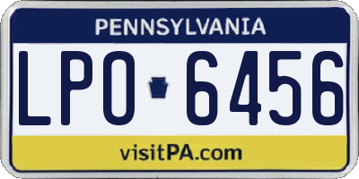 PA license plate LPO6456