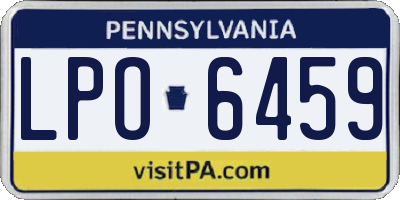 PA license plate LPO6459
