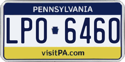 PA license plate LPO6460