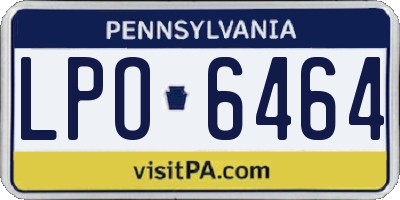 PA license plate LPO6464