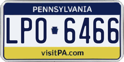 PA license plate LPO6466