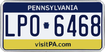 PA license plate LPO6468