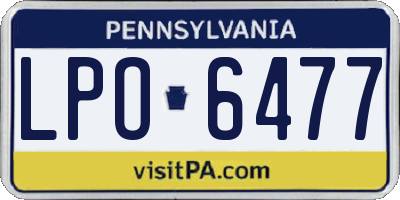 PA license plate LPO6477