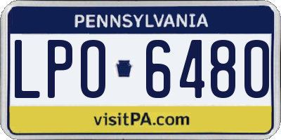 PA license plate LPO6480