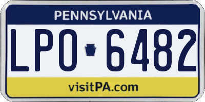 PA license plate LPO6482