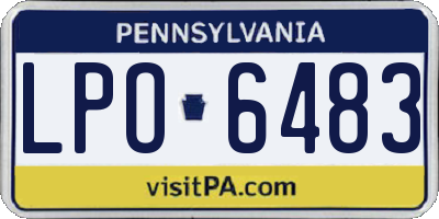PA license plate LPO6483