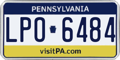 PA license plate LPO6484