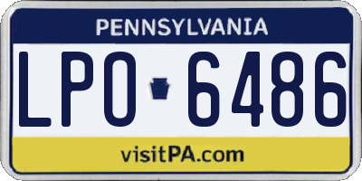 PA license plate LPO6486