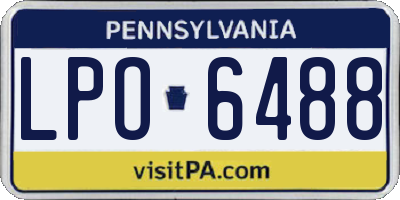 PA license plate LPO6488