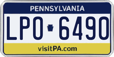 PA license plate LPO6490