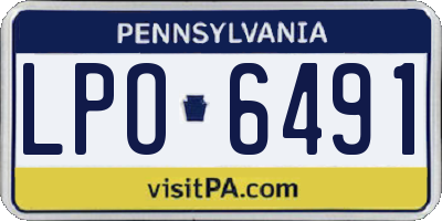PA license plate LPO6491