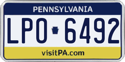 PA license plate LPO6492
