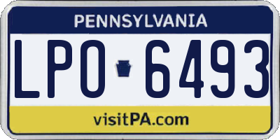 PA license plate LPO6493