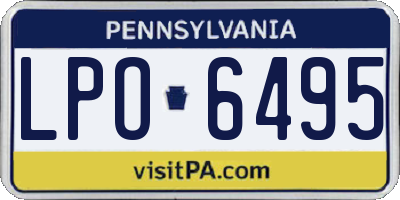 PA license plate LPO6495