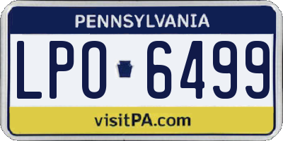 PA license plate LPO6499