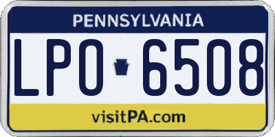 PA license plate LPO6508