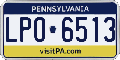 PA license plate LPO6513