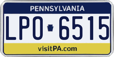 PA license plate LPO6515