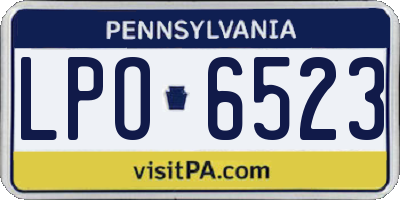 PA license plate LPO6523