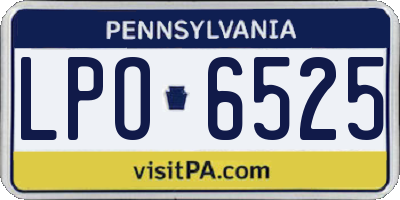 PA license plate LPO6525
