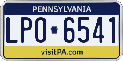 PA license plate LPO6541