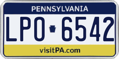 PA license plate LPO6542