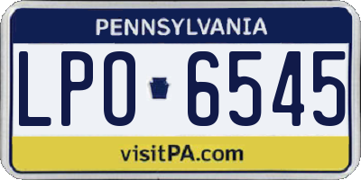 PA license plate LPO6545