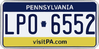 PA license plate LPO6552
