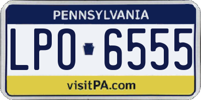 PA license plate LPO6555