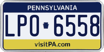 PA license plate LPO6558