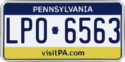 PA license plate LPO6563