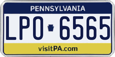 PA license plate LPO6565
