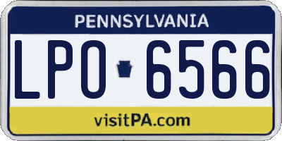 PA license plate LPO6566