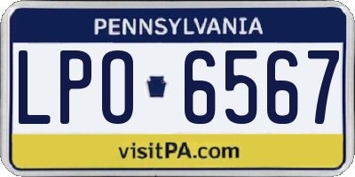 PA license plate LPO6567